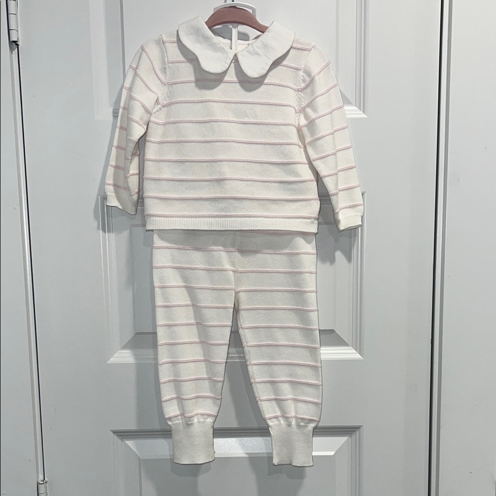 Baby Striped Collared Matching Set